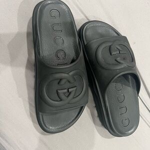 Gucci Black Logo Slide Sandals
